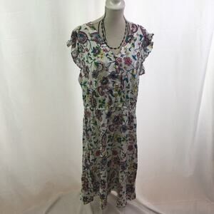 A.n.a. Artist paisley dress white pink blue 12
